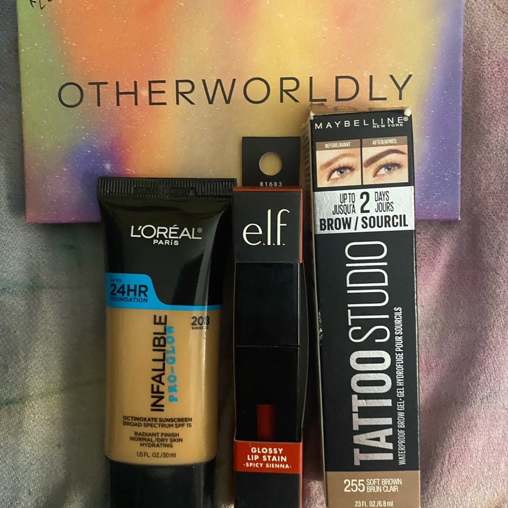 Four pieces of drugstore make up brand new